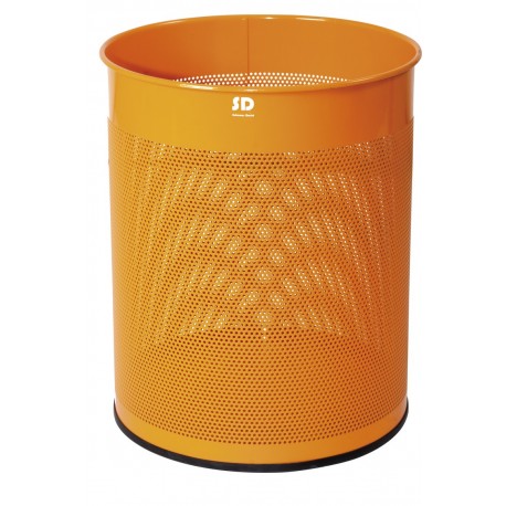 papelera-16-litros-perforada-naranja-round-series-